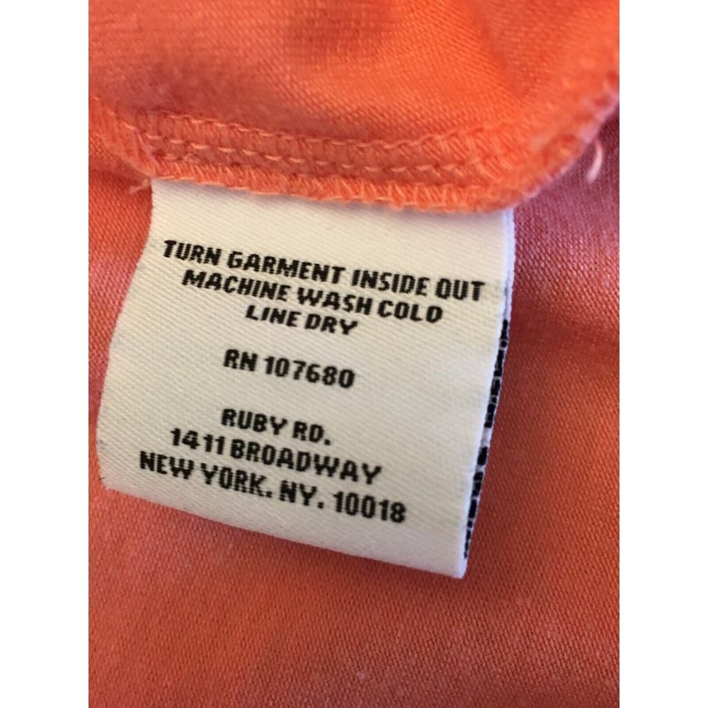 Ruby Rd Shirt Top Blouse Flower Texture Salmon Large 3/4 Sleeves Casual Comfort - Picture 8 of 8